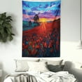 thumbnail image 4 of Country Decor Wall Hanging Tapestry, Scenery of Poppy Flower Garden on Valley with Horizon and Fairy Clouds at Sunset Paint, Bedroom Living Room Dorm Accessories, 60 X 80 Inches, by Ambesonne, 4 of 5