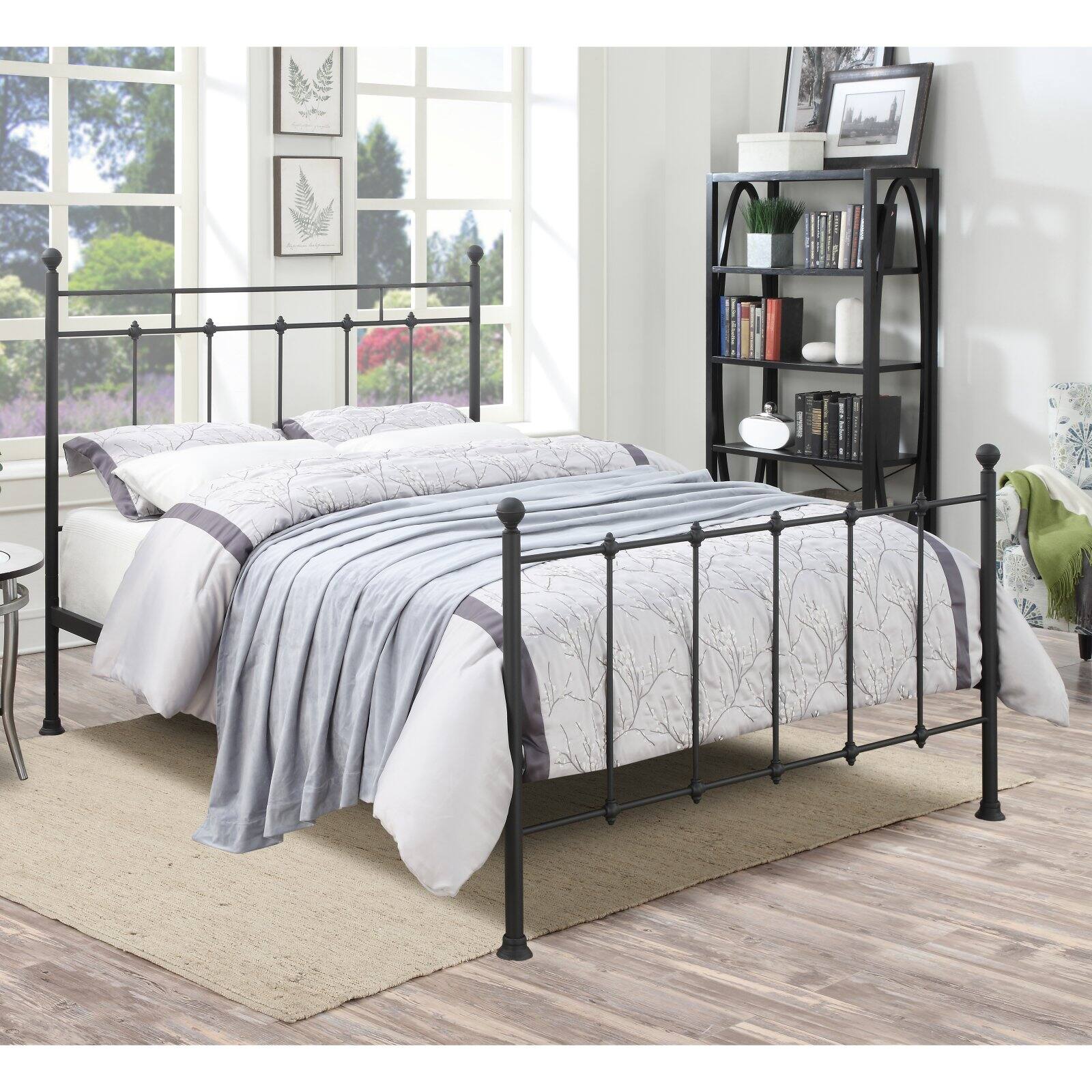 Queen A/O "Shaker" Metal Bed in Black Finish