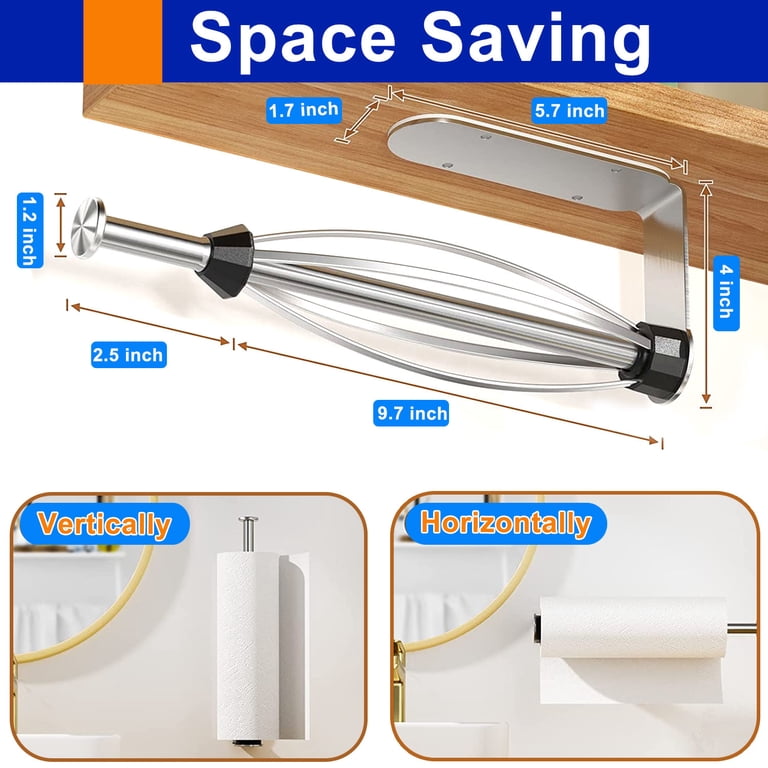 Single Hand Paper Towel Holder with Adhesive Hooks photo 3
