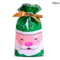 thumbnail image 4 of Bolsas de lazo impresas navideñas Empaquetado de regalo de fiesta Presenta Paquetes de juguete de envoltura Bolsas vacías Accesorios de decoración Tipo 2 50 piezas sidaley HA009363-04, 4 of 5