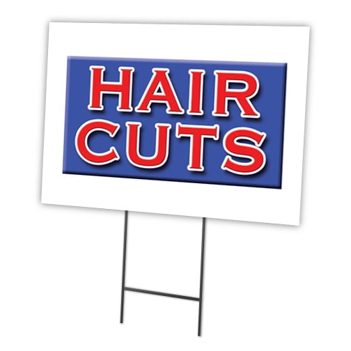 SignMission C-1824 Hair Cuts 18 x 24 in. Hair Cuts Yard Sign & Stake