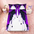 thumbnail image 4 of Homewish Princess Queen Sheets for Girls, Black Purple Bowtie Queen Sheet Sets, 4-Piece (1 Flat Sheet, 1 Fitted Sheet and 2 Pillowcases), 4 of 6