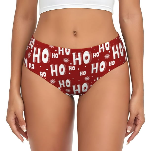 Balery Ho-Ho-Ho Ropa Interior de Algodón para Mujer con Dibujo – Braguitas Cómodas y Elásticas, Estilo Clásico-X-Large