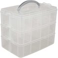 thumbnail image 1 of 3-Tier Object and Craft Storage Box with 30 Adjustable Compartments for Organizing Washi Tape, Embroidery Accessories, 1 of 4