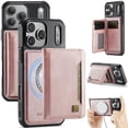 thumbnail image 1 of AutSpace Funda para Apple iPhone 17 Pro Max, Bloqueo RFID, Cuero PU, Compatible con MagSafe, Billetera Desmontable 2 en 1 con Tarjetero, Soporte, Cubierta Protectora Magnética, Rosa, para iPhone 17 P, 1 of 10