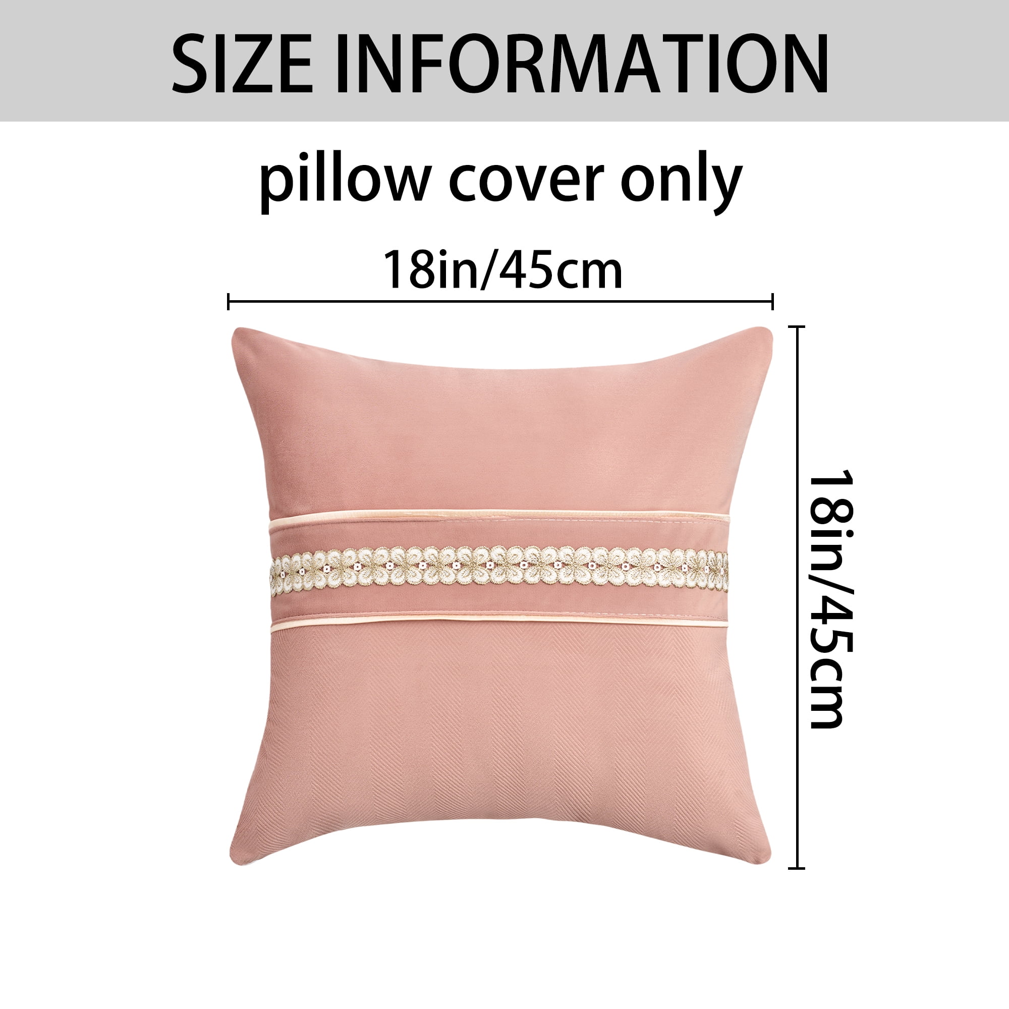 Unique Bargains Set of 2 Soft Throw Pillow Covers with Cute Embroidery Pink