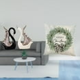 thumbnail image 2 of Elegante escultura de cisne de cerámica y funda de almohada navideña para decoración del hogar, estante, sofá, oficina, aniversarios y fiestas., 2 of 8