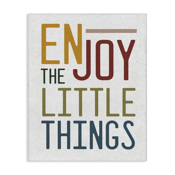Stupell Industries Modern Enjoy The Little Things Quote Blue Red Typography Canvas Art, 24 x 30, by Lil' Rue