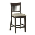 thumbnail image 5 of Pemberly Row Counter Height Wood Slat Back Dining Chair Set in Brown (Set of 2), 5 of 7