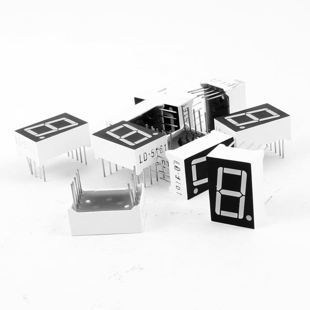 10 Piezas Cátodo Común 10 Pines 1 Bit 7 Segmento 0.56" Pantalla LED Roja Tubo Digital