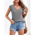 thumbnail image 5 of Womens' Cap Sleeve Casual Loose Fit Basic Shirts Tank Tops, 5 of 7