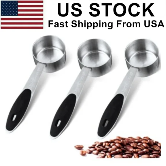 Small Coffee Scoop 30Ml - 3Pcs Stainless Steel Measuring Scoop W/ Soft Handle