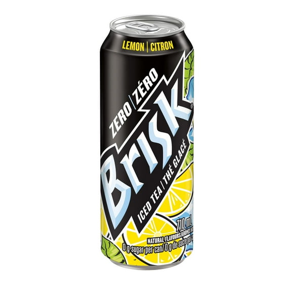 Brisk Zero Lemon Iced Tea, 710 mL Can, 710mL