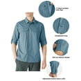 thumbnail image 4 of Off Road Ventures Mens Long Sleeve Safari Shirt Upf 50 Sun Protection Quick Dry Lightweight Button Down Hiking Shirt for Camping Fishing, 4 of 7