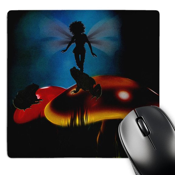 3dRose, Fairy Silhouette With Toads And Mushrooms, MousePad