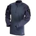 thumbnail image 1 of 1/4 ZIP COMBAT SHIRT, LONG SLEEVE, NAVY , MENS, POLY COTTON, XLL, 1 of 1