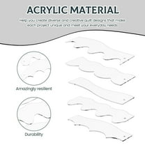 Hulucky Wavy Edge Quilting Ruler Templates Acrylic 5-Pack 6 Wavelength Sewing Motion Ruler 10.24 Inch for Tools/Office(Multicolor)