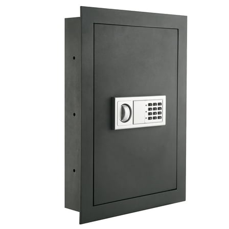 PARAGON SAFES Electronic Flat Wall Safe Box with Digital Keypad and 2 Manual Override Keys – Protect Money, Jewelry, Passports and Documents (Dark Gray)
