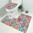 thumbnail image 2 of Multicolor Ethnic Geometric Pattern Bathroom Rugs Sets 3 Piece,Toilet Cover Set,Absorbent Non Slip Bathroom Mats Sets with U-Shaped Contour Rug Toilet Rug Set, 2 of 5
