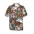 thumbnail image 2 of Daiia Rabbits on Floral Hawaiian Shirt for Men Gentle Cotton Regular Short Sleeve Casual-Medium, 2 of 9