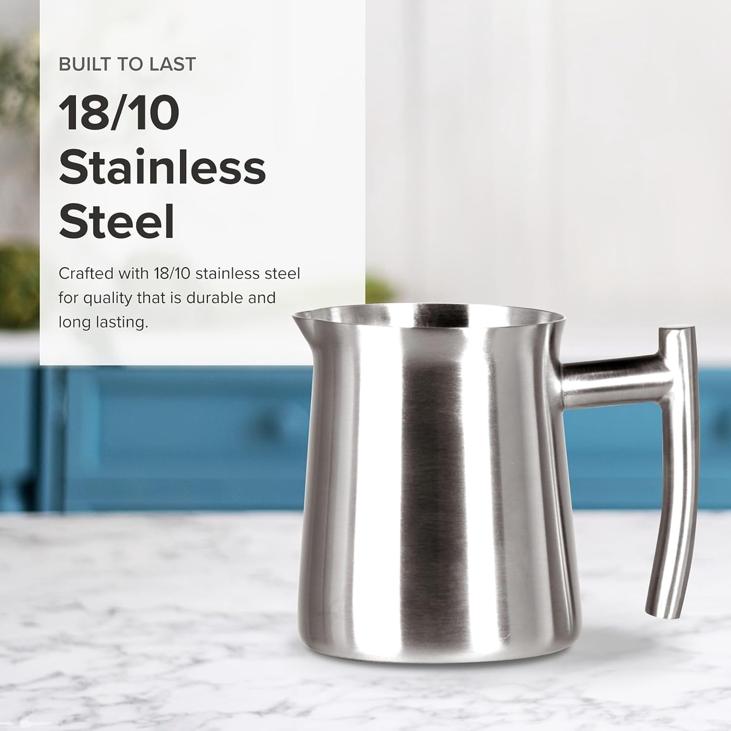 Frieling Stainless Steel Milk Frothing Pitcher 10 oz Brushed Silver