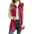 thumbnail image 2 of Women's Vintage Solid Color Button Fashion Casual Lapel Cardigan Jacket Top For Everyday Style, 2 of 8