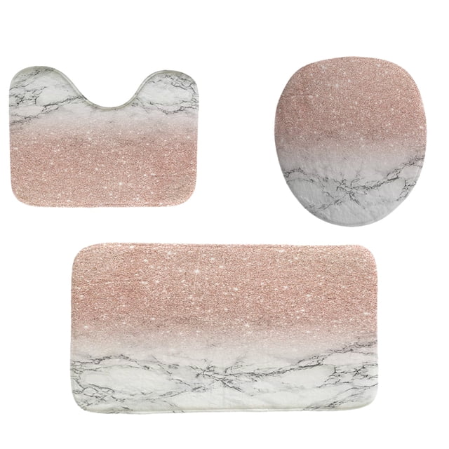 Wosthever Cortina de ducha de baño impermeable: juego de cortina de ducha moderno y cómodo para baño Cortina de ducha impermeable Juegos de accesorios de baño 3 juegos 45*75