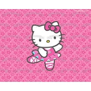 Hello Kitty Ballerina Dancing on Pink Starry Background Edible Cake Topper Image ABPID00138V2