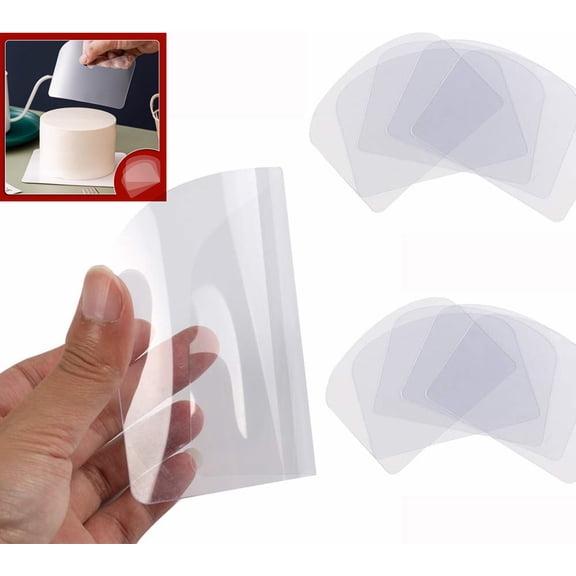 Artrylin 25Pcs Transparent Cake Cream Scraper Plastic Cake Scraper 5x4 inch Decorating Clear Icing Comb Contour Decorating Set for Bread Pastry Cake Decorating Supplies DIY Kitchen Bakery Baking Tool