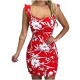 thumbnail image 2 of Lilgiuy Women Printing Sleeveless Sling Dress Backless Casual Buttocks Dress, 2 of 5