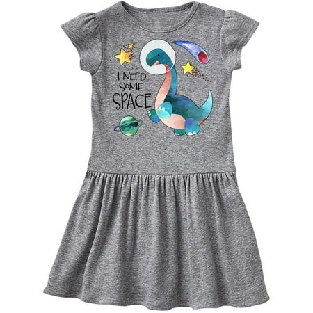 

Inktastic I Need Some Space Dinosaur Astronaut with Stars and Planet Gift Toddler Girl Dress