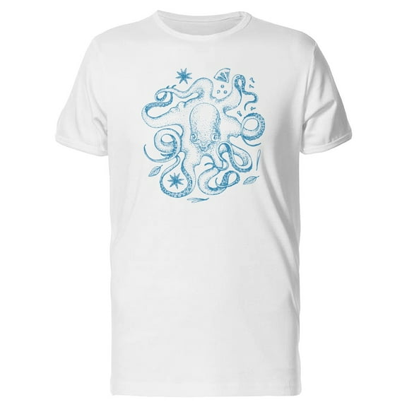 Blue Ink Octopus Sketch Tee Men's -Image by Shutterstock