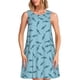 thumbnail image 1 of Easygdp Cute Shark para Vestido Transpirable de Mujer, Vestido Suelto de Manga Corta con Pliegues y Bolsillos para el Verano, 1 of 7