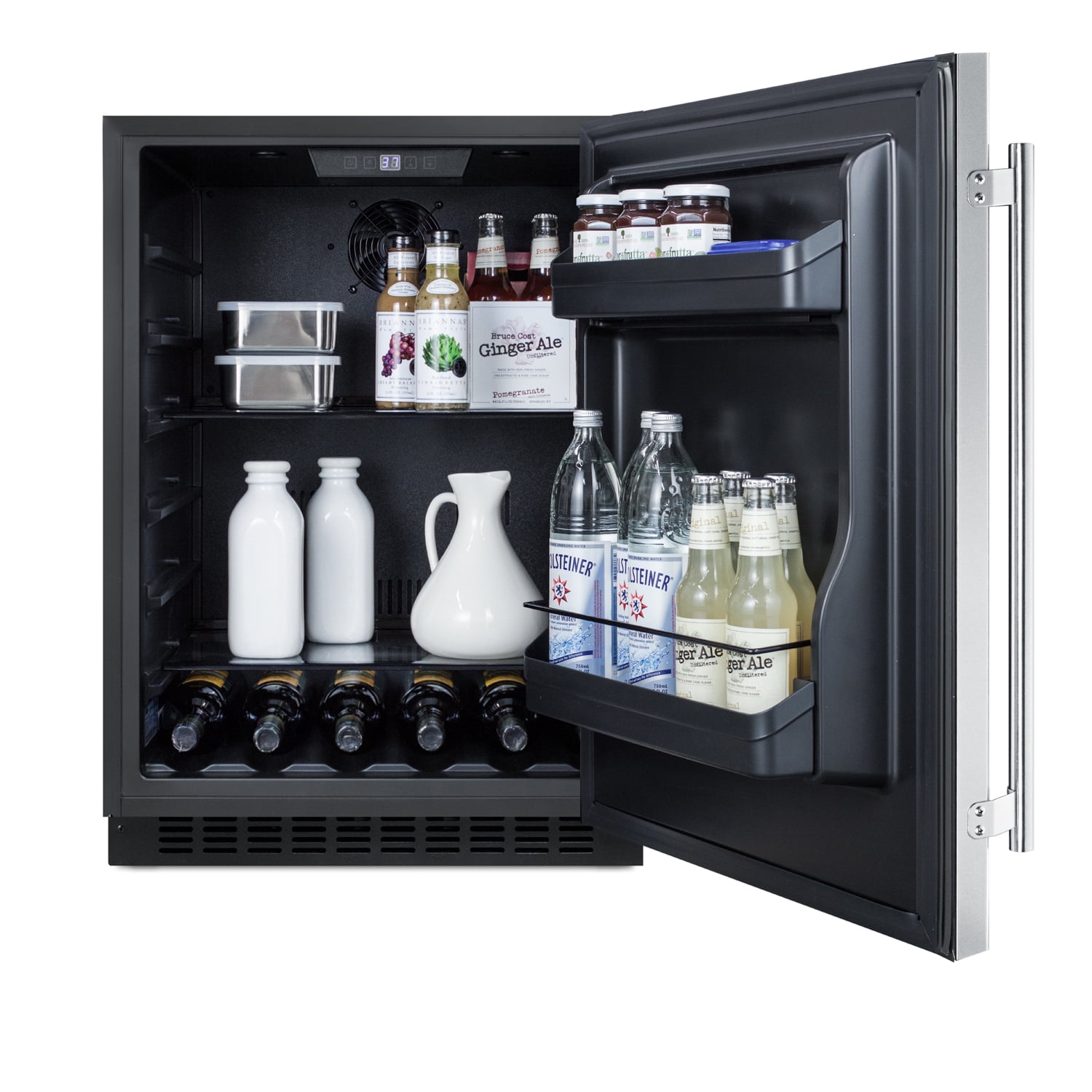 Summit 24 Inch Under Counter Refrigerator, Commercial or Home, 4.8 cu. ft. capacity, Stainless steel - AL54