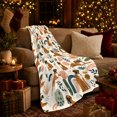 thumbnail image 3 of Boxer Dogs Among Abstract Rainbows And Leaves, Cozy Flannel Blanket with Modern Boho Illustration Print, Housewarming Gift for Boxer Boho Decor Fans, Home Decor for Bedroom and Living Room, 3 of 7