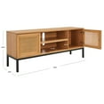 thumbnail image 5 of SAFAVIEH Zadie 1 Shelf Rattan Media Stand, Natural With Natural Rattan/Black Legs (54 in. W x 15 in. D x 22 in. H), 5 of 7
