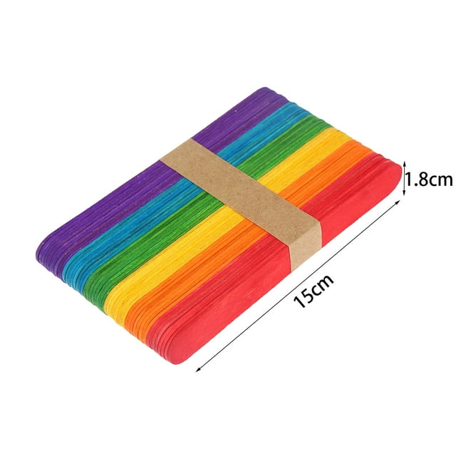 DPTALR DIY Early Education Material Wood Color Ice Cream Stick Ice Cream Stick