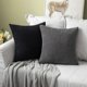 thumbnail image 3 of Paquete de 2 fundas de almohada de 22 x 22 pulgadas, almohadas decorativas de pana súper suave negra, decoración del hogar para sofá, dormitorio, sala de estar, 3 of 5