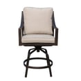 thumbnail image 5 of Benzara Noe 46" Swivel Metal & Fabric Outdoor Barstools in Bronze (Set of 2), 5 of 5