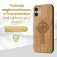 thumbnail image 2 of Case Yard Wooden Case Outside Soft TPU Silicone, Slim Fit Shockproof Wood Protective Phone Cover for Girls Boys Men and Women, Supports Wireless Charging Cross 3 Design case for iPhone-12-Mini, 2 of 7