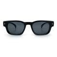 thumbnail image 4 of Gentlemanly Hipster Narrow Rectangle Horn Rim Mens Plastic Sunglasses All Black, 4 of 8