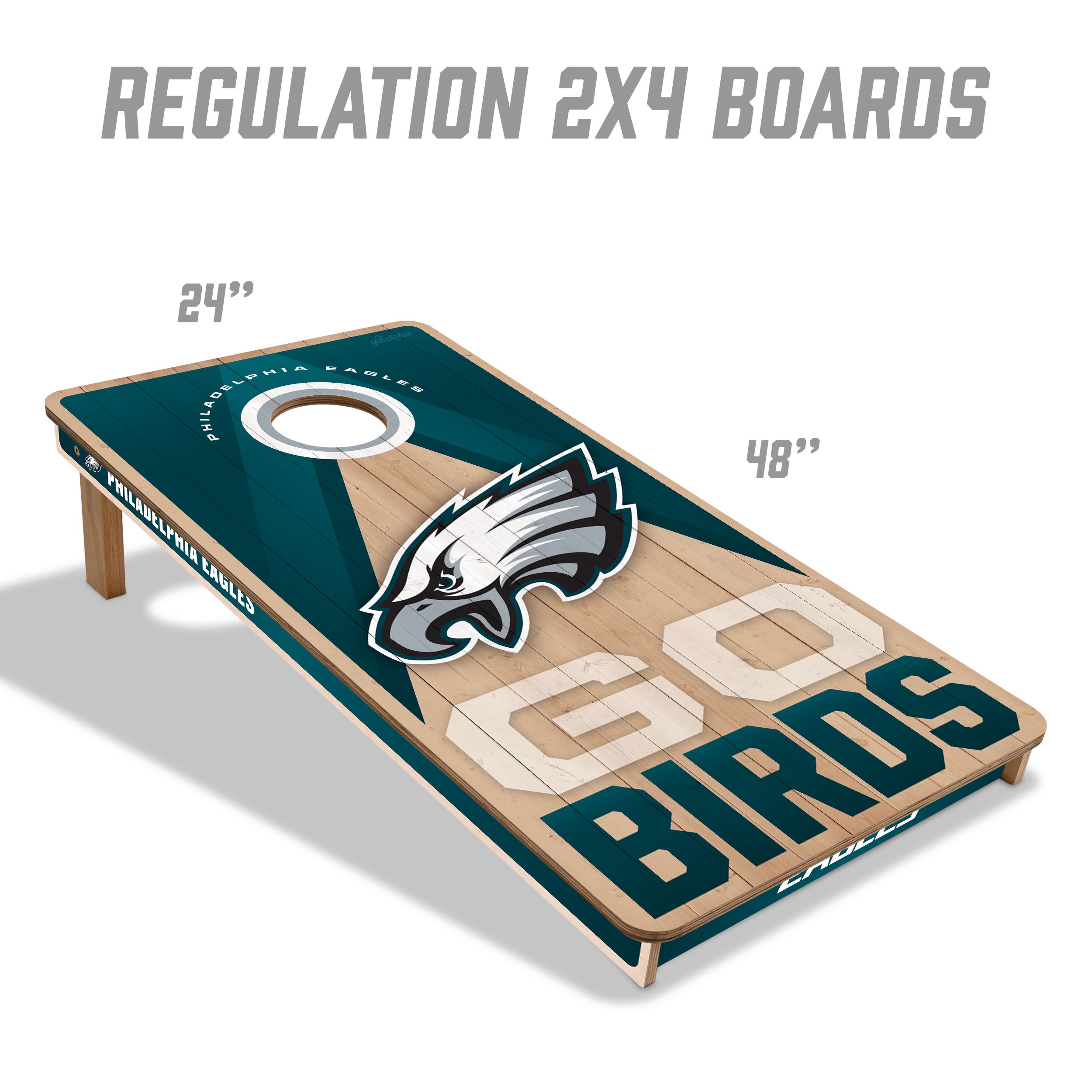 YouTheFan NFL Philadelphia Eagles 2x4 Slogan Series Cornhole