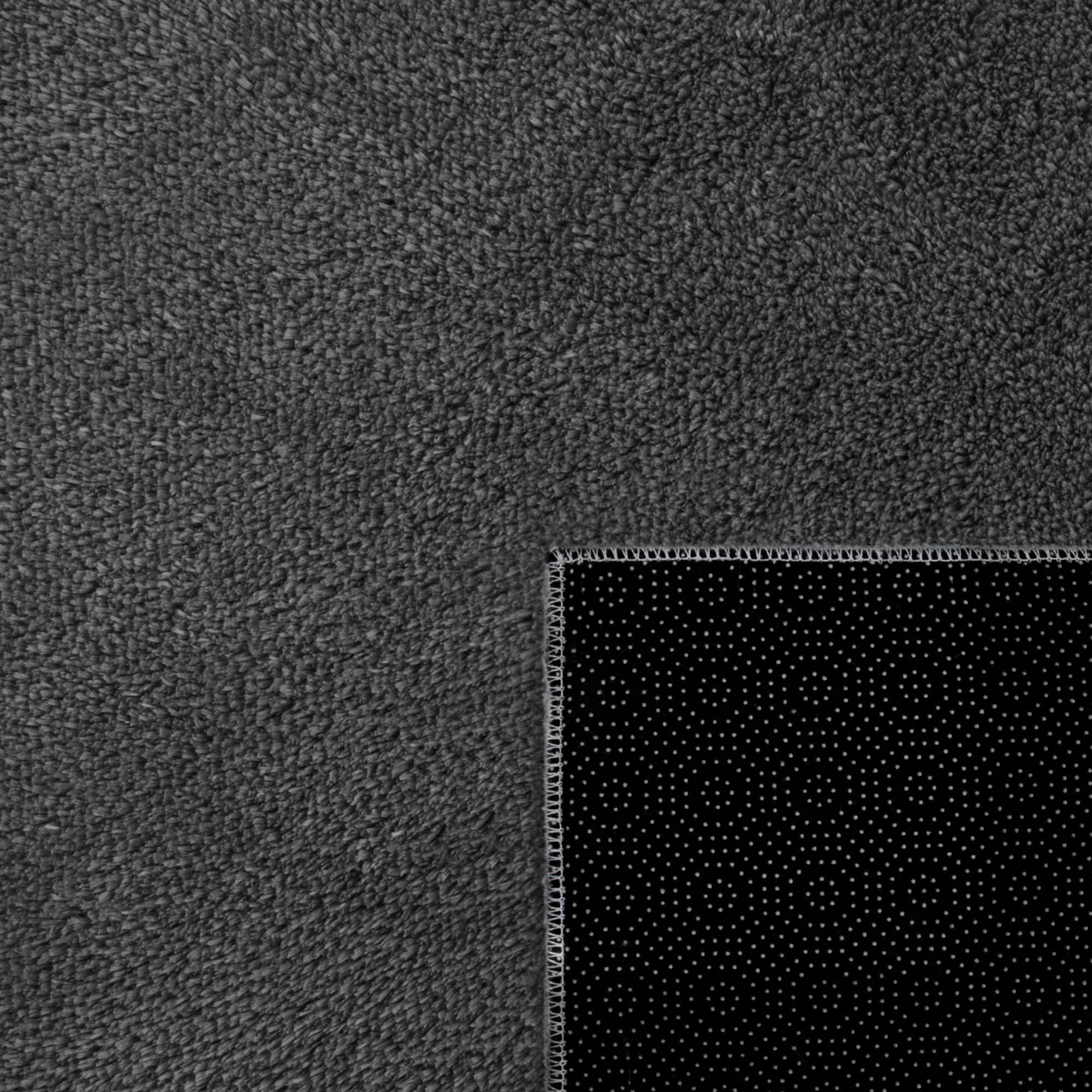Paco Home Soft Washable Area Rug In Anthracite - 3'11" Round (4'Round)