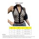 thumbnail image 4 of Top de verano para mujer, camiseta sin mangas con cuello Halter de punto con estampado de corazón y una hilera de botones, camiseta sin mangas con cuello vuelto para mujer, 4 of 4