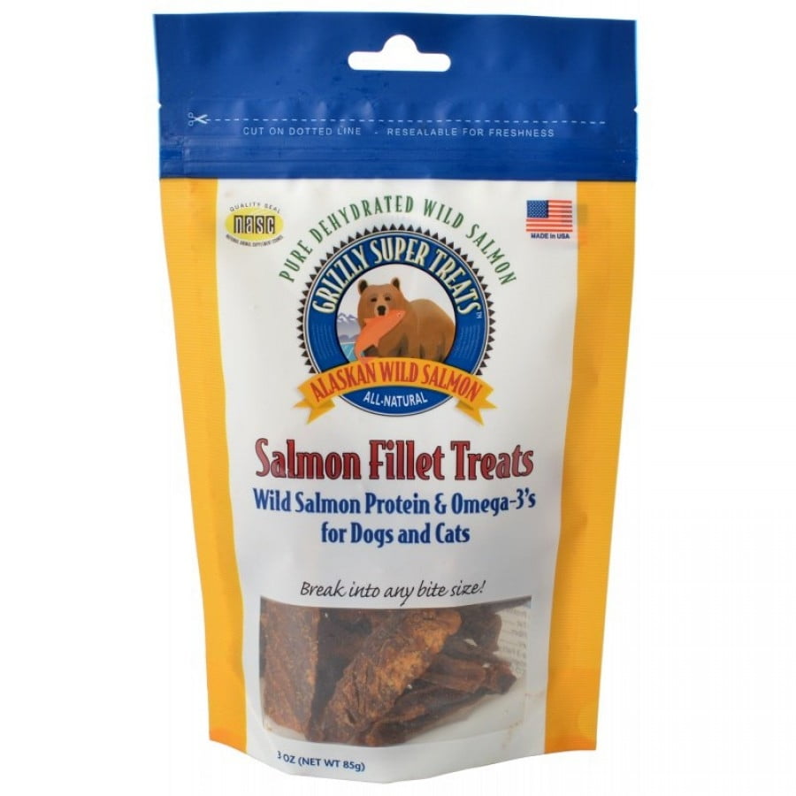 9 oz (3 x 3 oz) Grizzly Super Treats Salmon Fillet Treats for Dogs