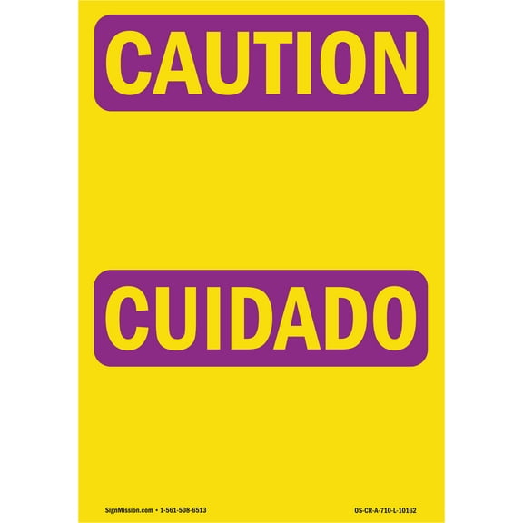 OSHA CAUTION RADIATION Sign - Caution Write-On Bilingual | Plastic Sign | Protect Your Business, Work Site, Warehouse & Shop Area | Made in the USA
