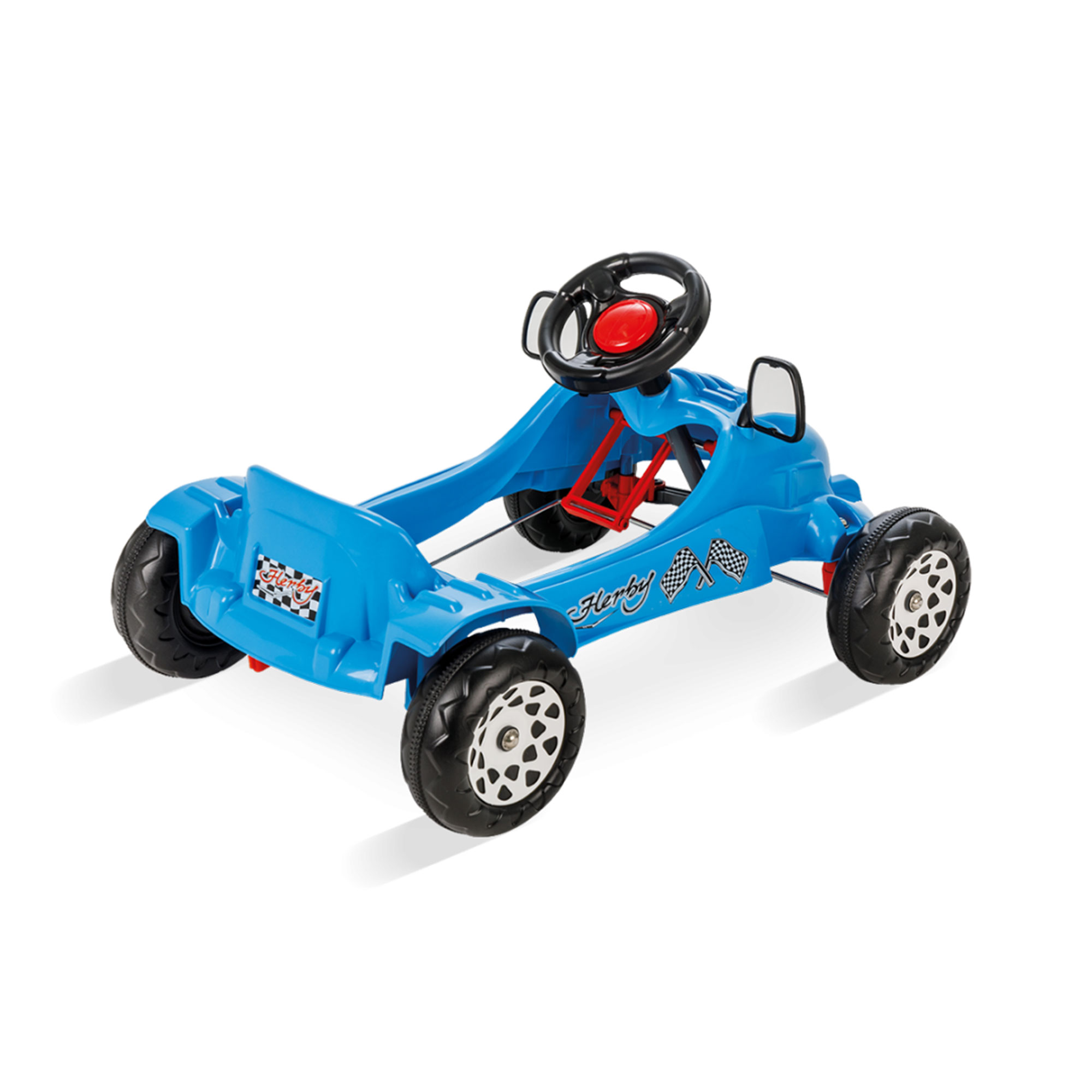 Pilsan Herby Pedal Car w/ Moving Mirrors and Horn for Ages 3 & Up, Blue - image 2 of 5