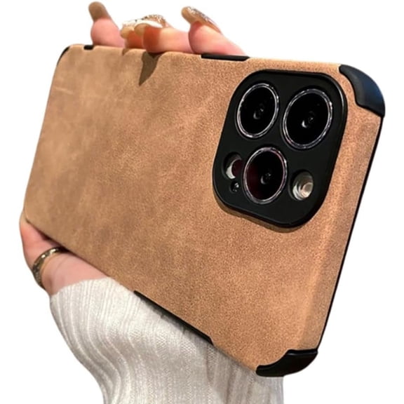 Compatible with iPhone Case,Ultra Thin Suede Design [Compatible with Wireless Charging] Corner Camera Lens Protection Soft Shockproof Cover Phone Case (Brown,iPhone 13 Pro)