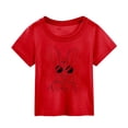 thumbnail image 2 of Boys Easter Shirts Sketch Drawing Cool Bunny Print Round Neck Tee Tops Short Sleeves T-shirts Spring Summer Boys Fashion Red 5-6 Years, 2 of 3