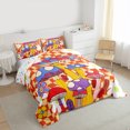 thumbnail image 3 of Homewish Kawaii Rainbow Mushroom Bedding Comforter Set,Cartoon Floral Daisy Twin Comforter Sets,Orange Plaid Bedding Set For Girl Teens,Luxury Bedroom Decor Reversible,2 Pieces, 3 of 8